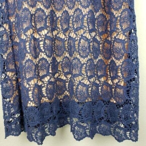 Chemieux crochet shift dress navy size Medium - Picture 3 of 8
